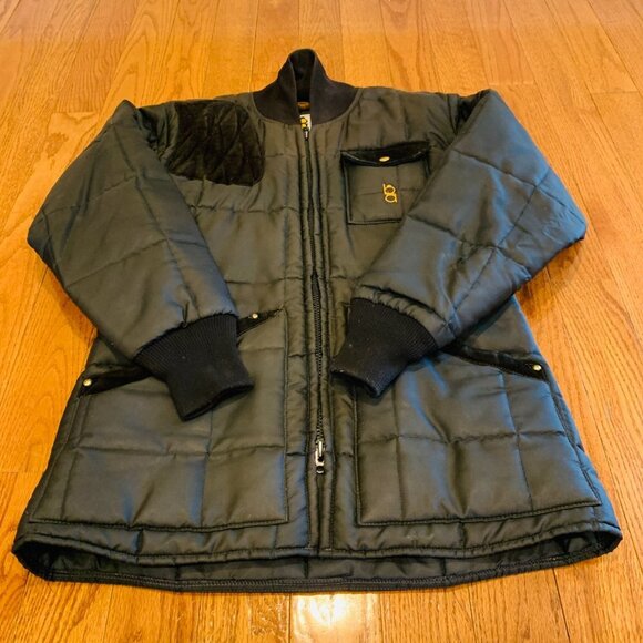 VTG Bob Allen Black Puffer Quilted w/Black Suede Shooting Jacket Mens Medium - Picture 13 of 16